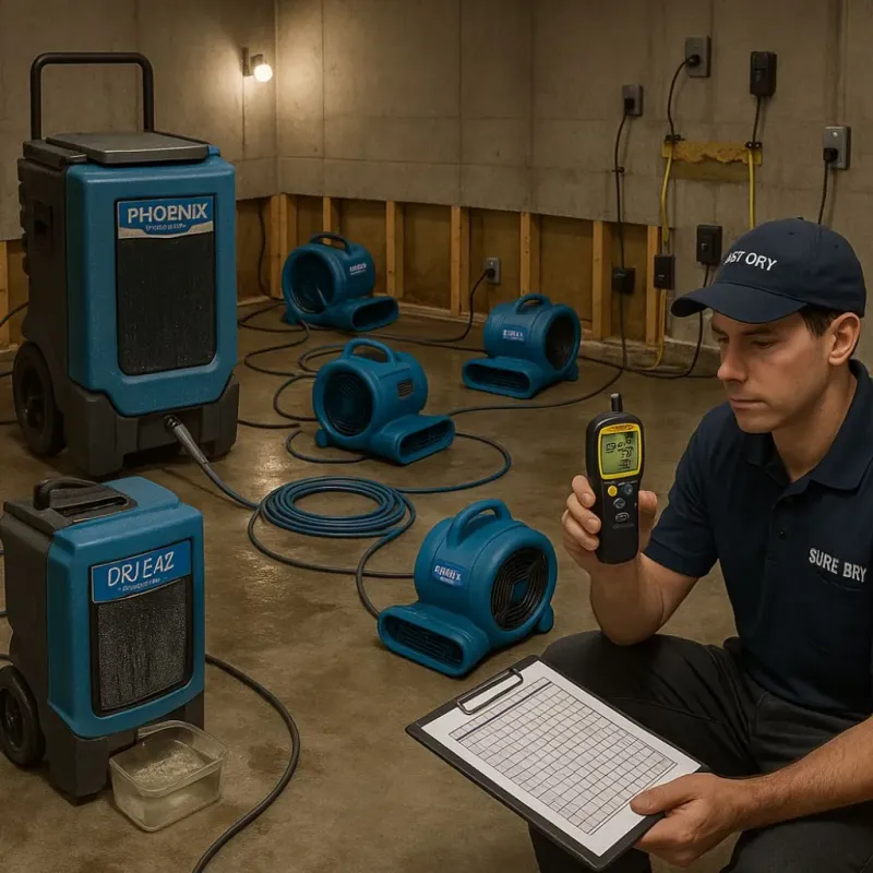 Structural Drying and Dehumidification process in Banner Hill, TN